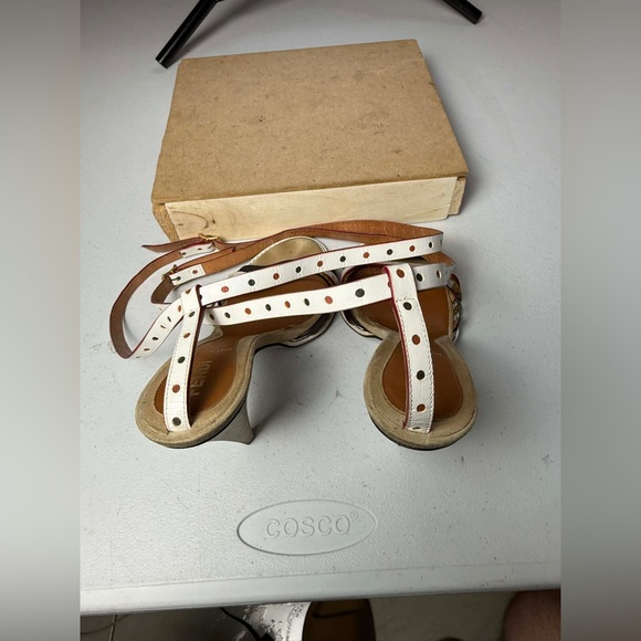 Fendi Multicolour Leather Ankle Strap Heeled Sandals Size 36 / US 6 - Picture 9 of 12